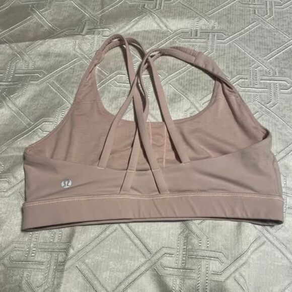 Lululemon Energy Sports Bra Size 8 Pink Strappy Wicking Stretch - Picture 1 of 3